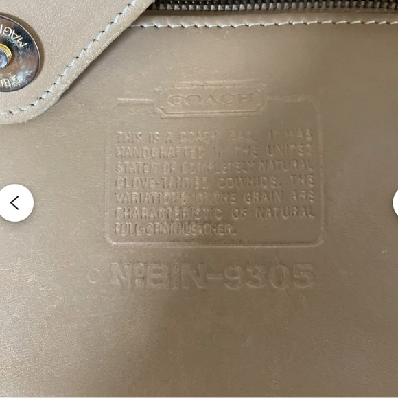 Coach Vintage Leather Tote Bag Camel Tan | Style No. 9305 | Made in USA - Picture 9 of 9